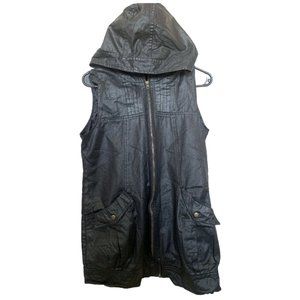 Unisex Sleeveless Small Streetstyle Vest Jacket Hat Full Zip Pocket Casual